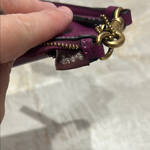 Coach Deep Plum Clutch Wristlet Compact Design - Picture 9 of 9